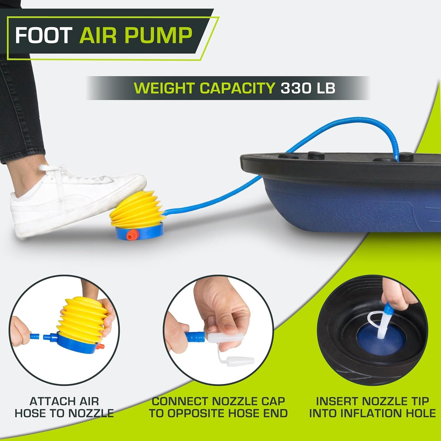 fit Balance Trainer Stability Exercise Half Ball with Resistance Bands and Pump for Yoga Aerobics Home Gym Workout