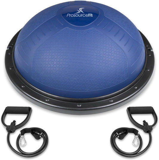 fit Balance Trainer Stability Exercise Half Ball with Resistance Bands and Pump for Yoga Aerobics Home Gym Workout